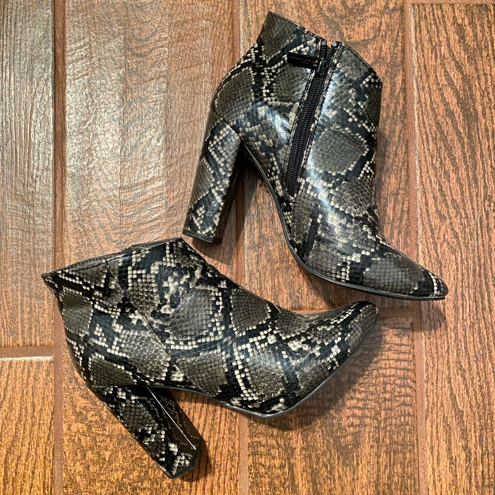 SnakeSkin Ankle Booties